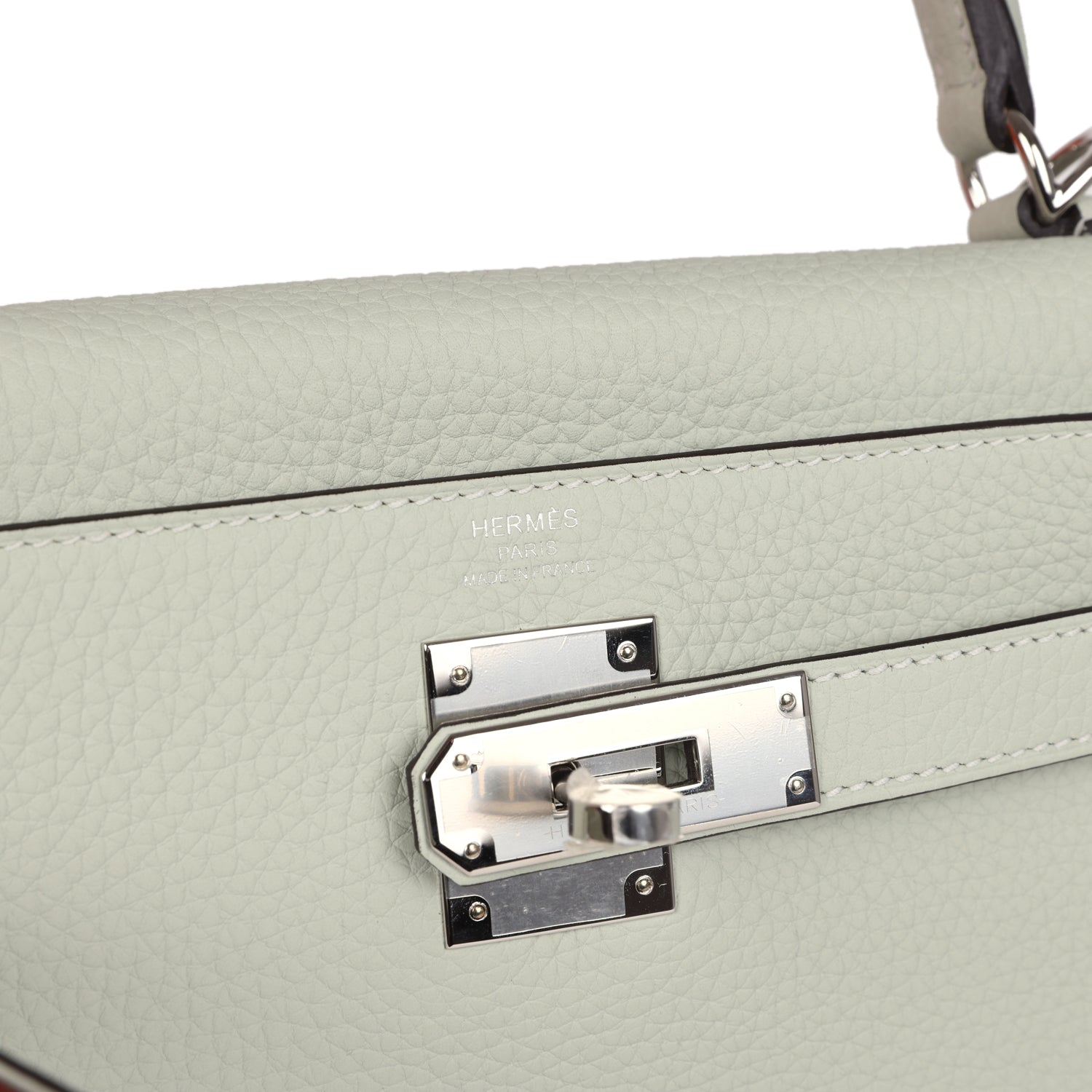 Kelly Retourne 28 Gris Neve Clemence Palladium Hardware Bag