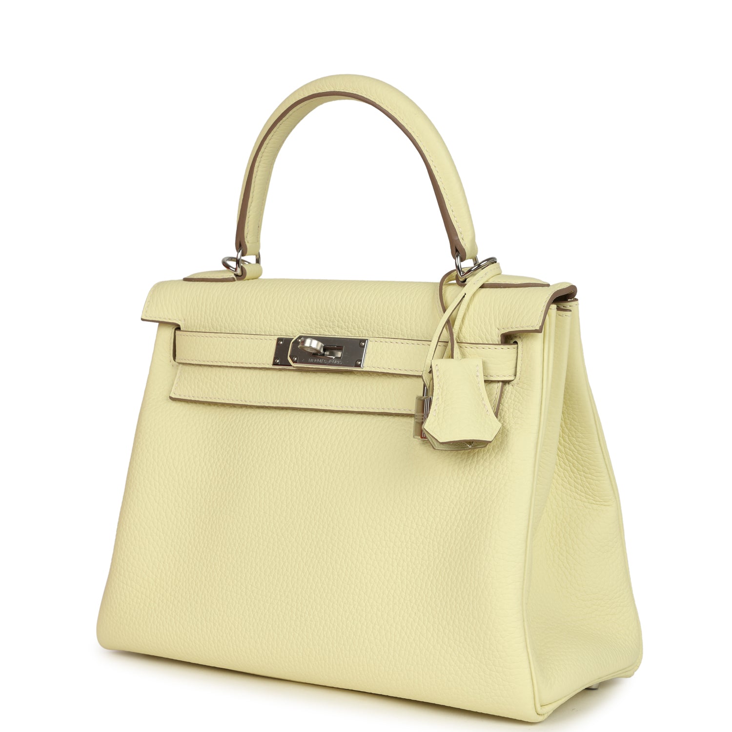Kelly Retourne 28 Jaune Milton Clemence Palladium Hardware Bag