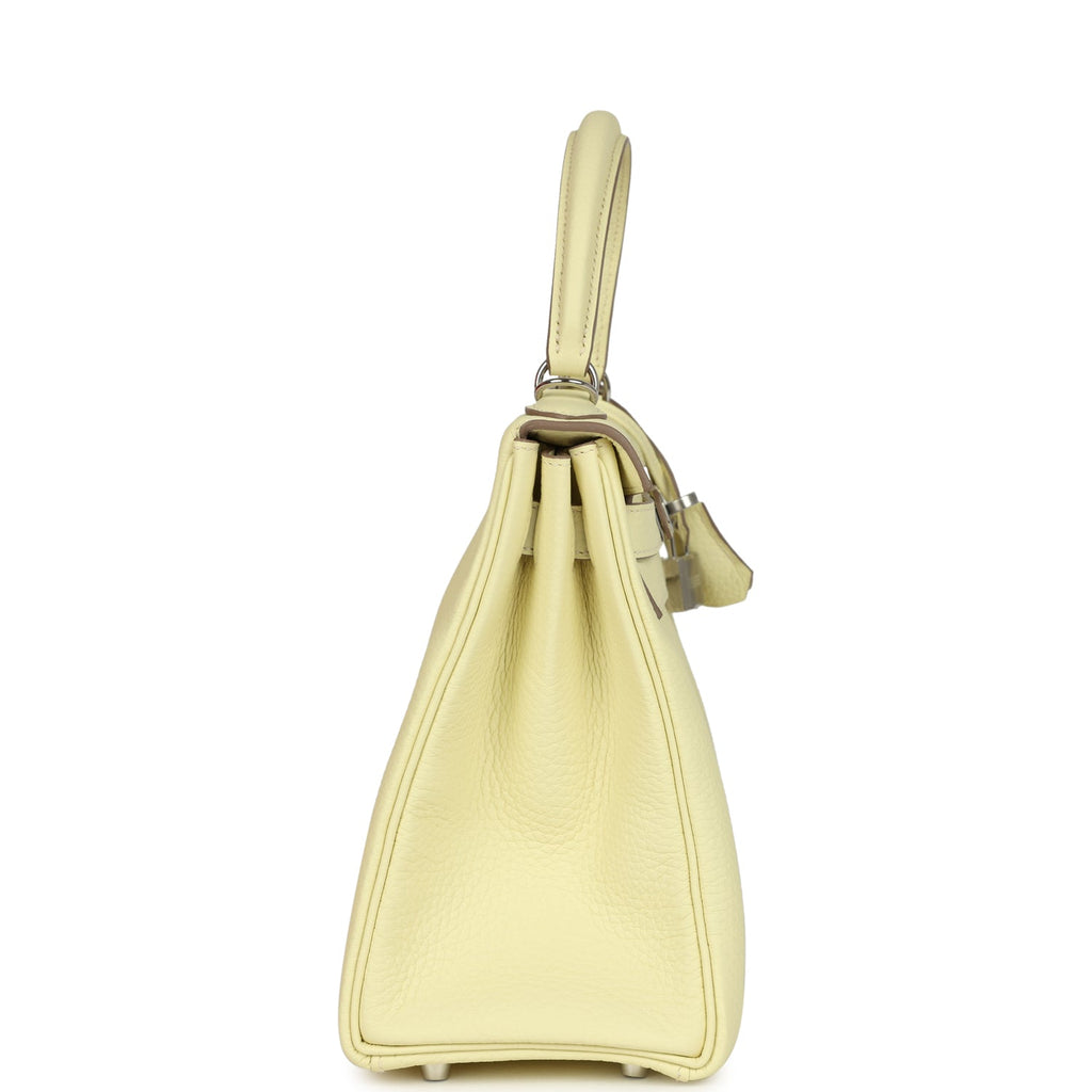 Kelly Retourne 28 Jaune Milton Clemence Palladium Hardware Bag