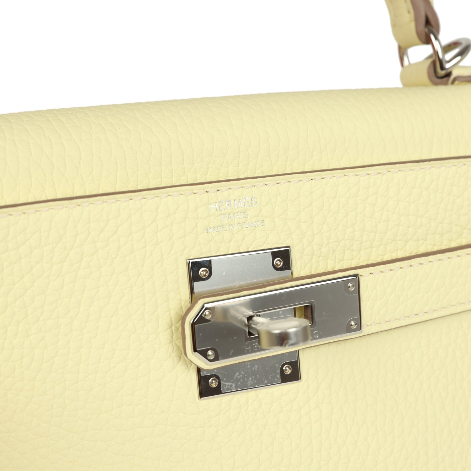 Kelly Retourne 28 Jaune Milton Clemence Palladium Hardware Bag