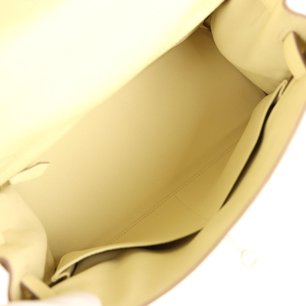 Kelly Retourne 28 Jaune Milton Clemence Palladium Hardware Bag