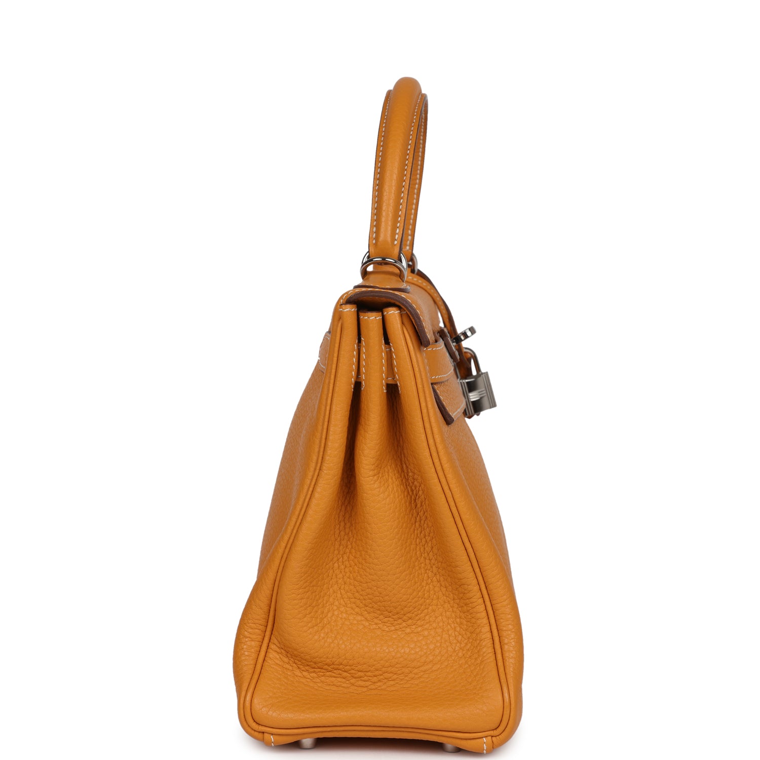 Kelly Retourne 28 Moutarde Clemence Palladium Hardware Bag