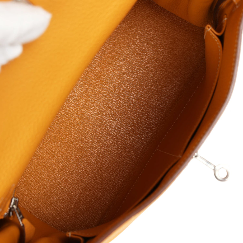 Kelly Retourne 28 Moutarde Clemence Palladium Hardware Bag