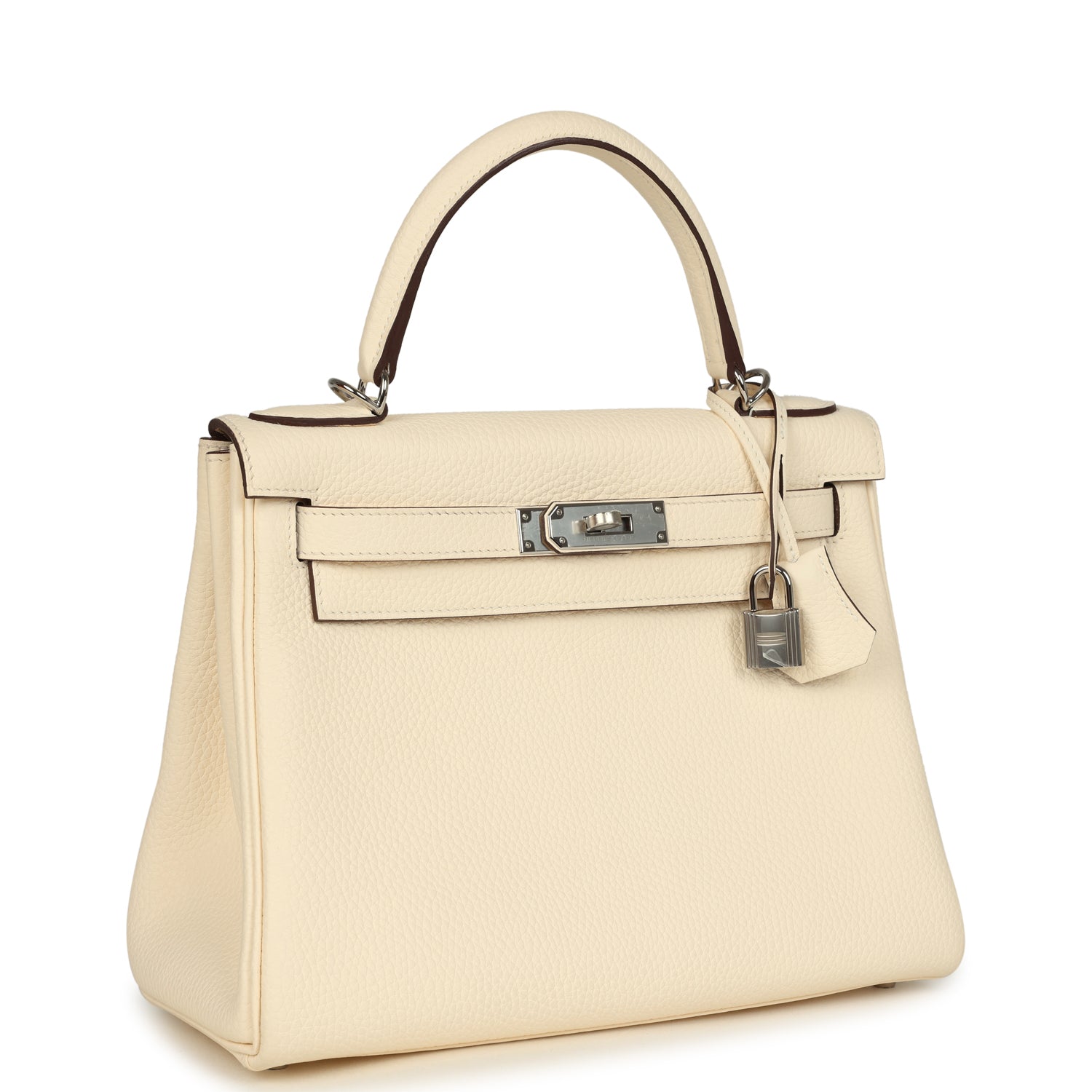 Kelly Retourne 28 Nata Clemence Palladium Hardware Bag