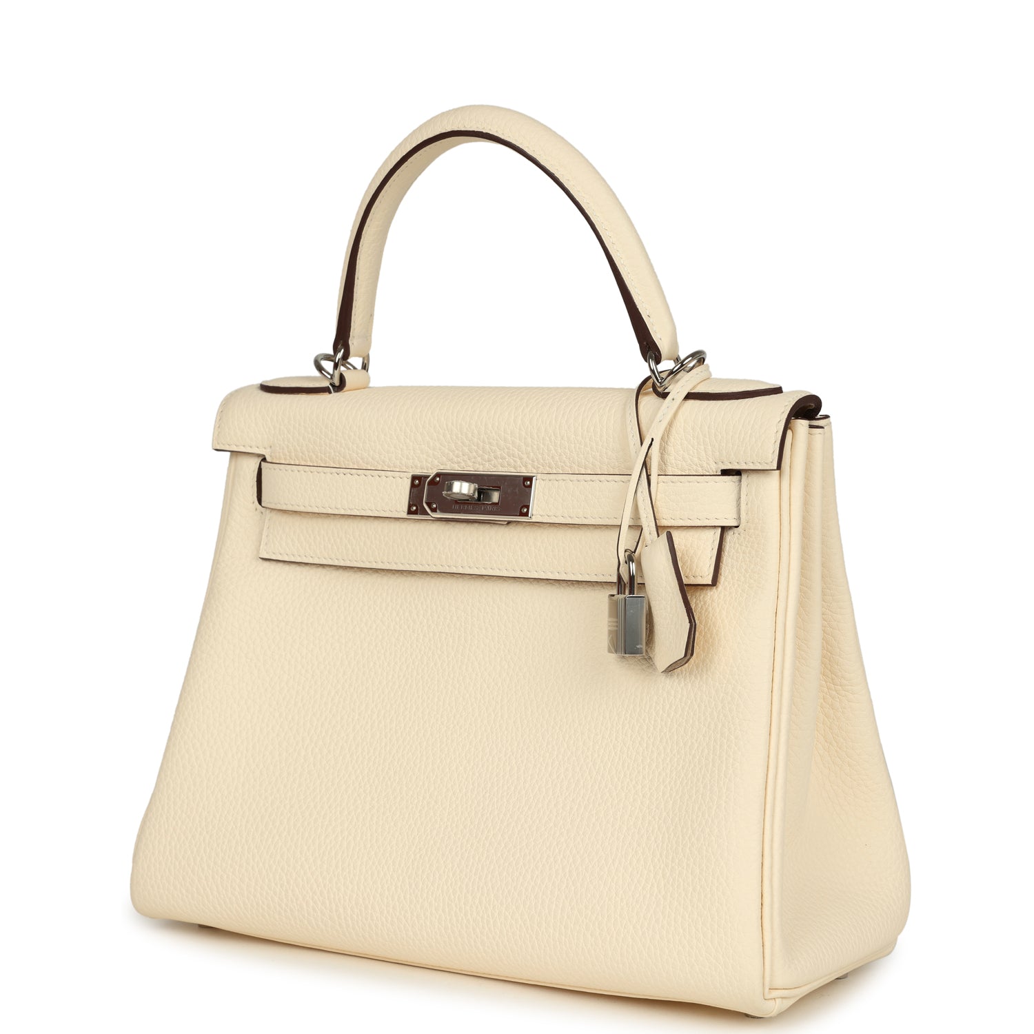 Kelly Retourne 28 Nata Clemence Palladium Hardware Bag