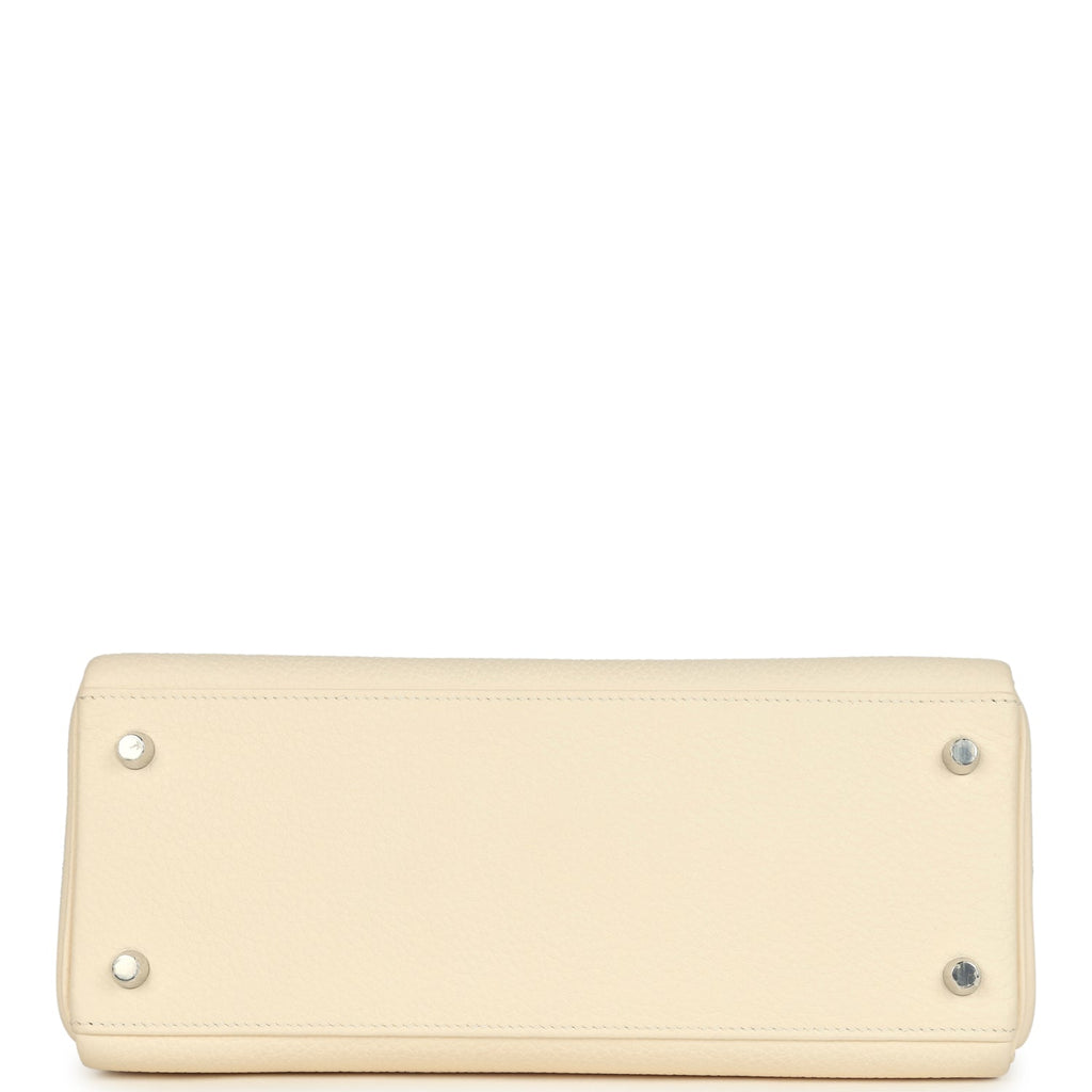 Kelly Retourne 28 Nata Clemence Palladium Hardware Bag