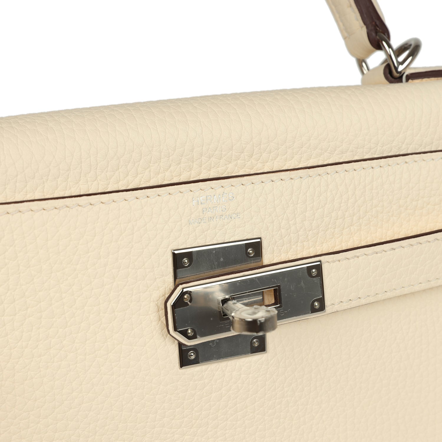 Kelly Retourne 28 Nata Clemence Palladium Hardware Bag