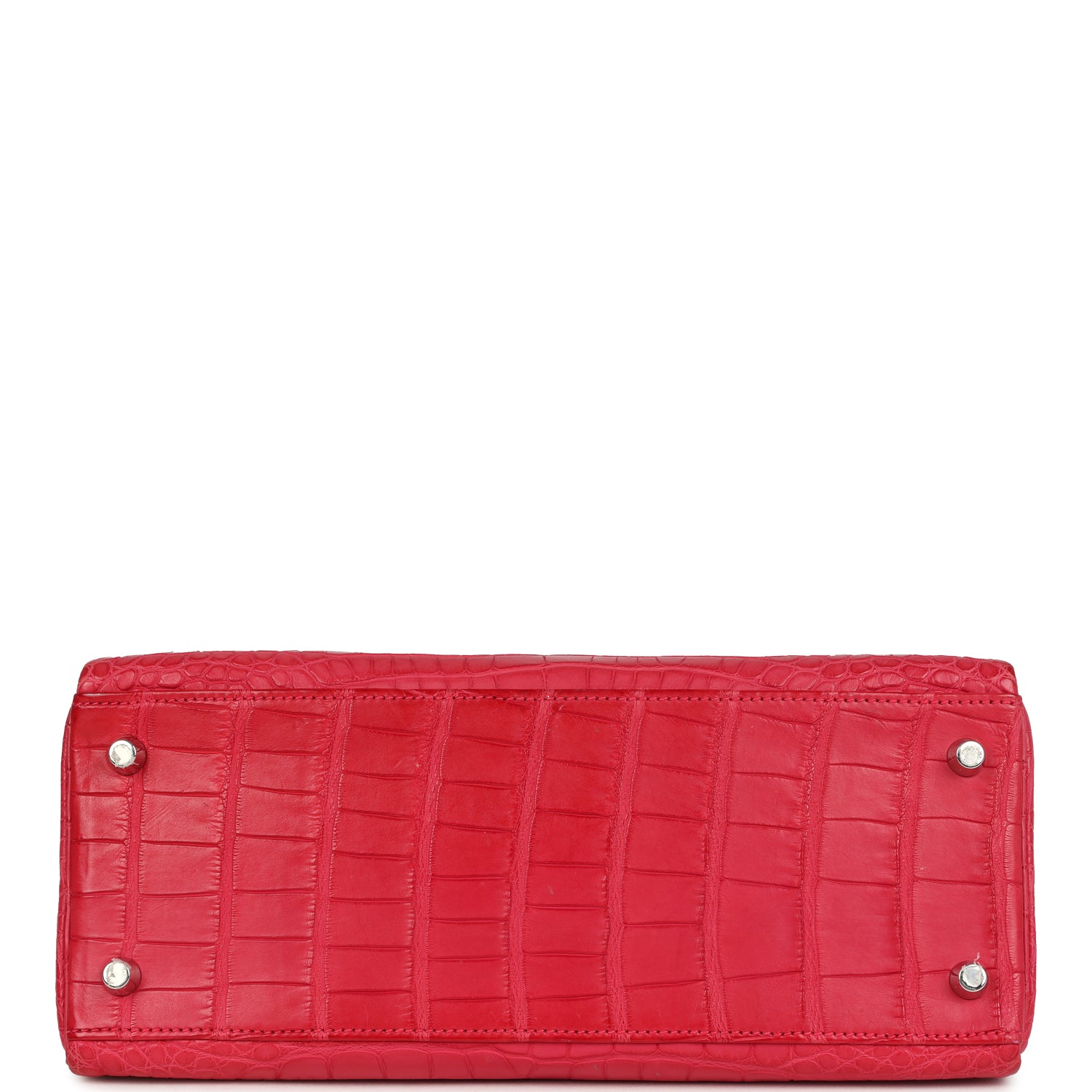 Kelly Retourne 28 Rose Extreme Matte Alligator Palladium Hardware Bag