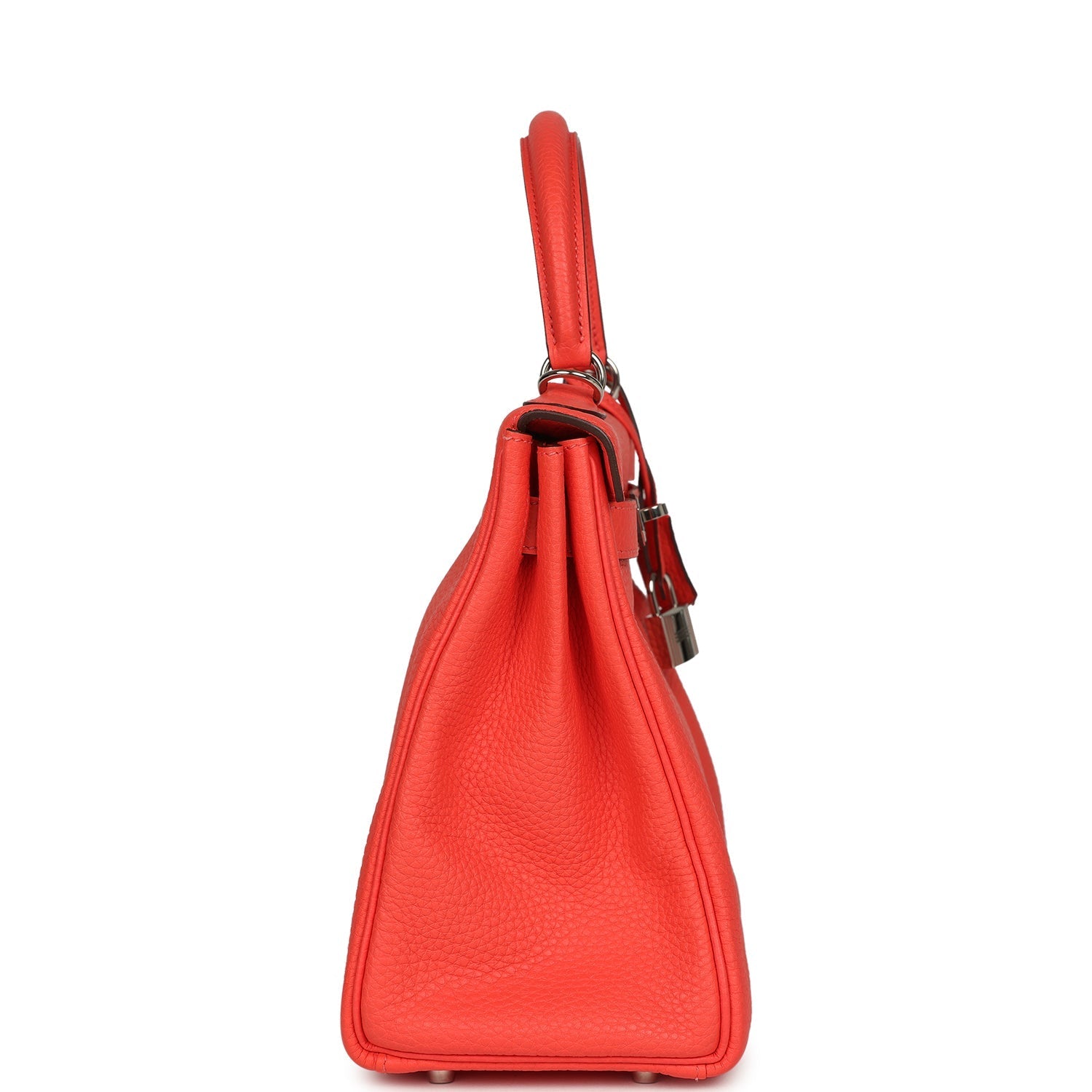 Kelly Retourne 28 Rose Texas Clemence Palladium Hardware Bag