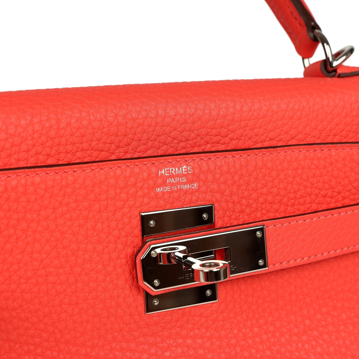 Kelly Retourne 28 Rose Texas Clemence Palladium Hardware Bag