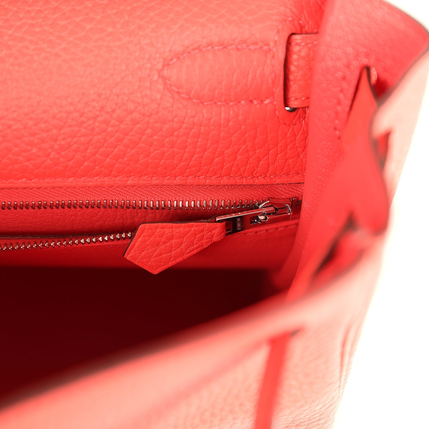 Kelly Retourne 28 Rose Texas Clemence Palladium Hardware Bag