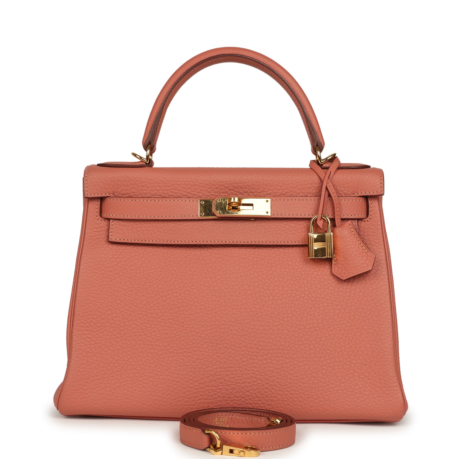 Kelly Retourne 28 Rosy Togo Gold Hardware Bag