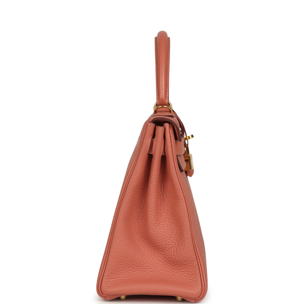 Kelly Retourne 28 Rosy Togo Gold Hardware Bag