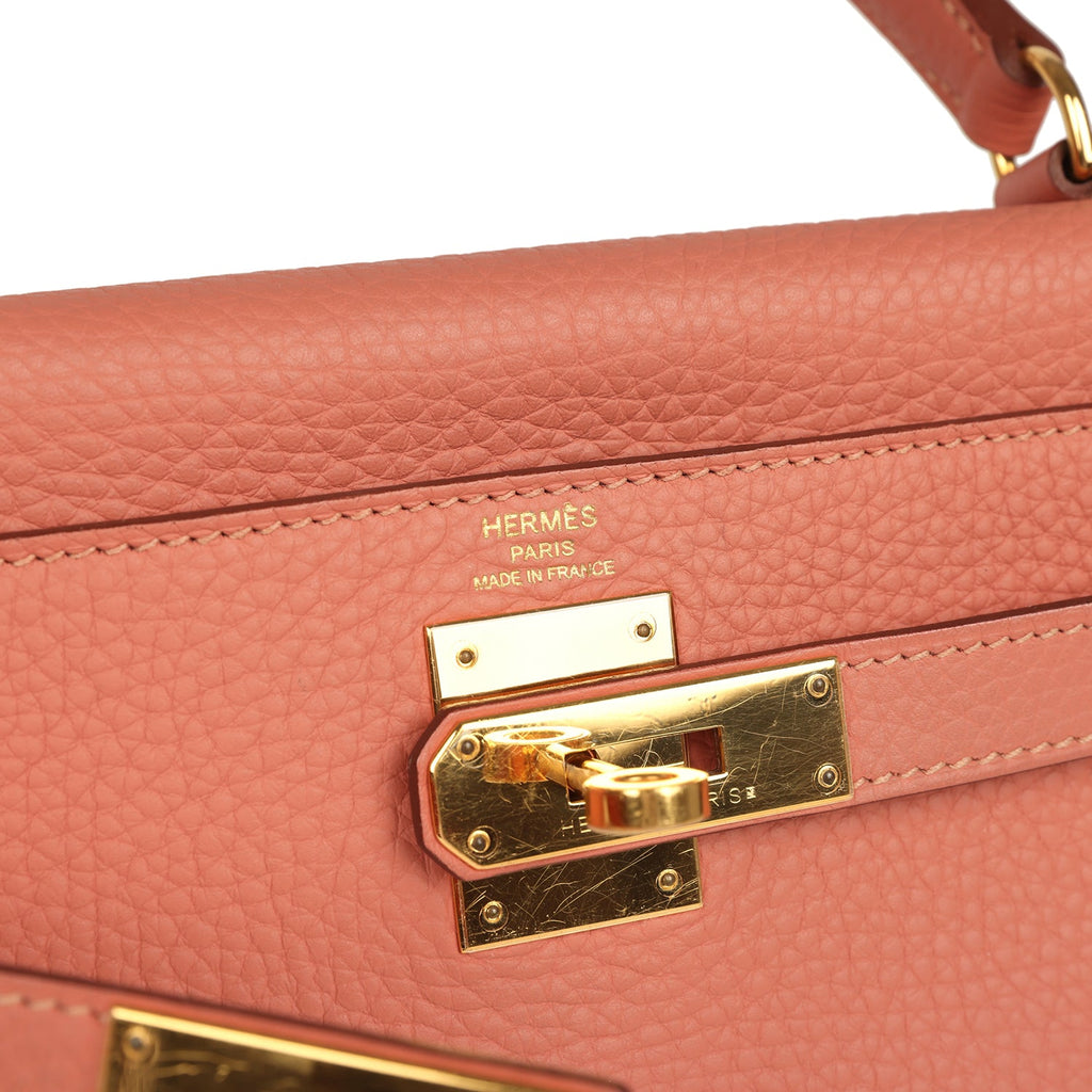 Kelly Retourne 28 Rosy Togo Gold Hardware Bag