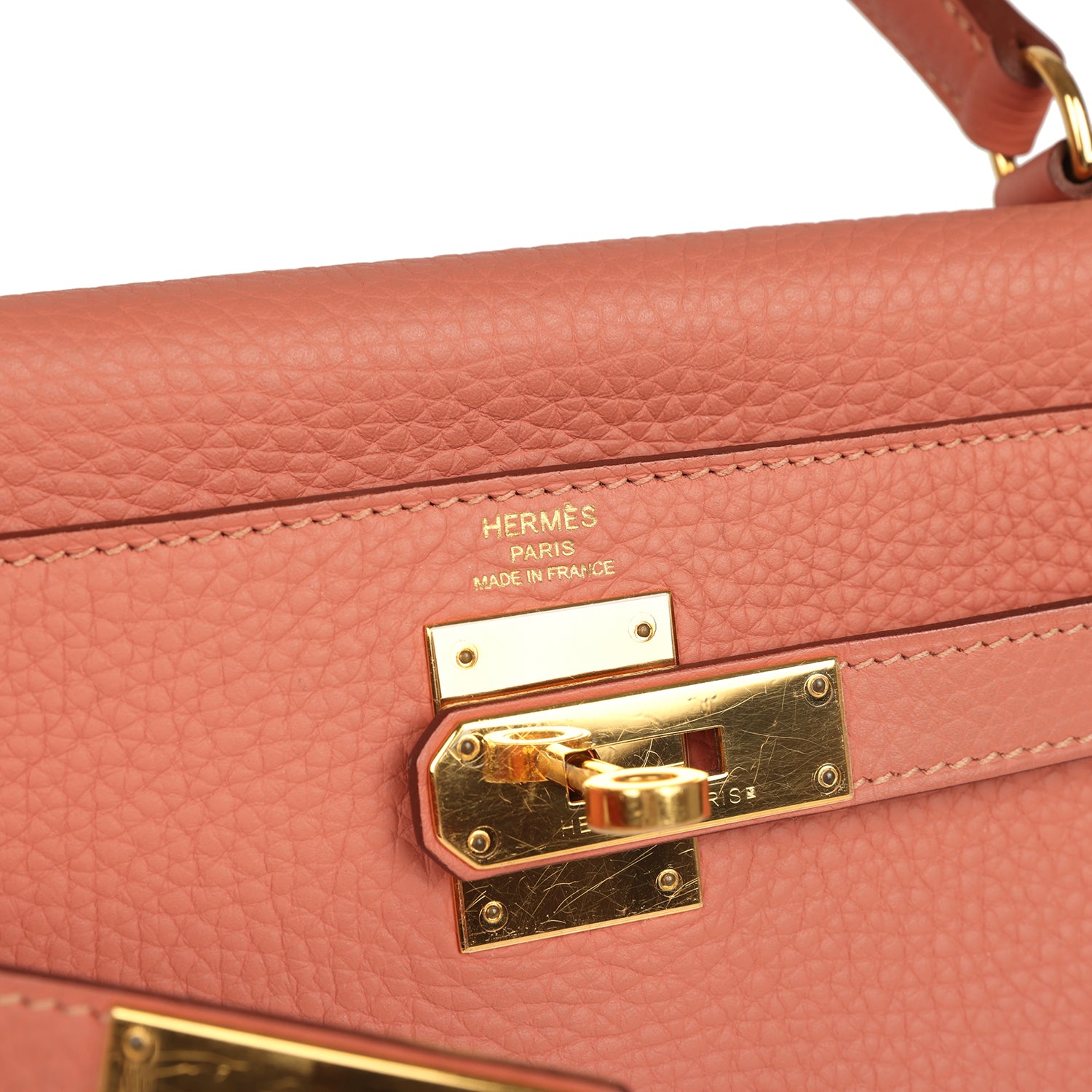 Kelly Retourne 28 Rosy Togo Gold Hardware Bag
