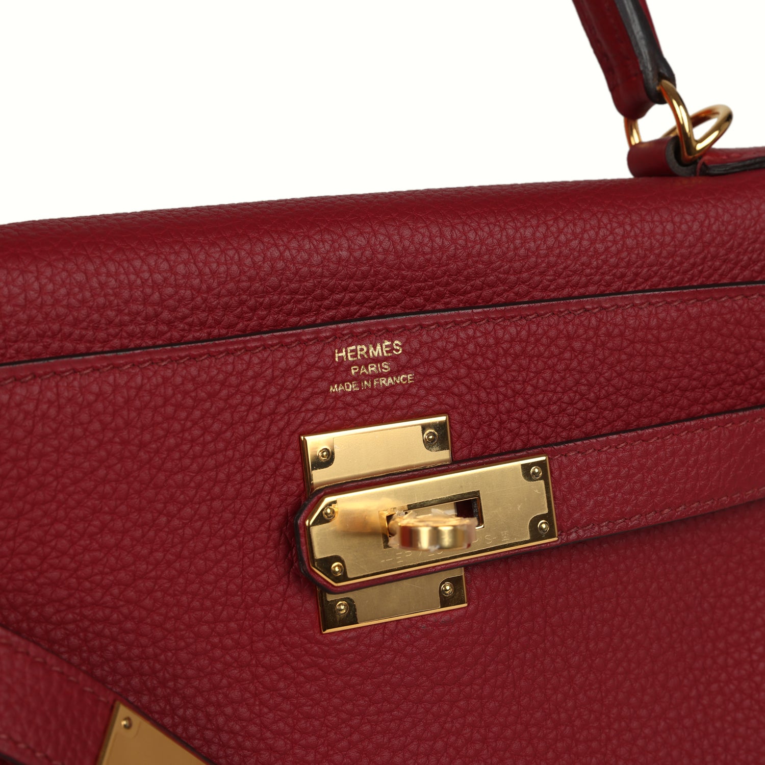 Kelly Retourne 28 Rouge Grenat Togo Gold Hardware Bag