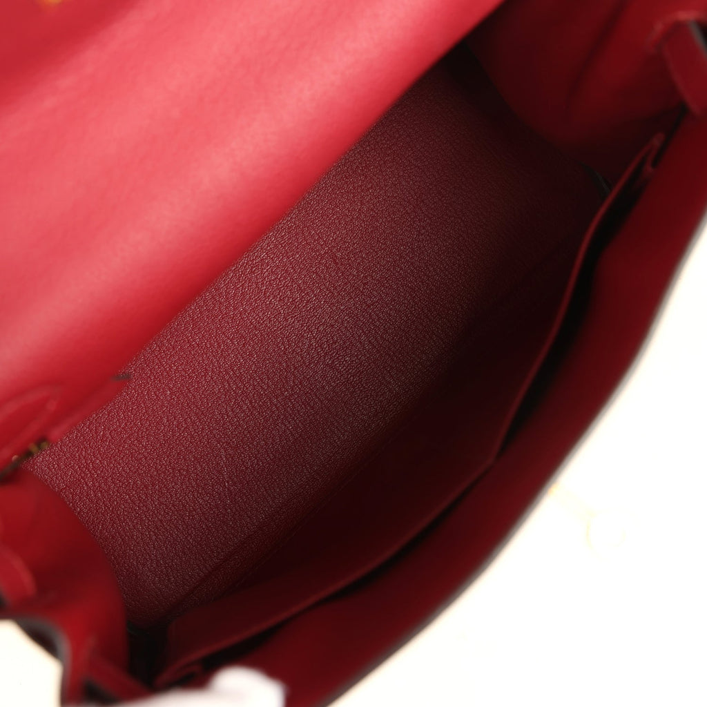 Kelly Retourne 28 Rouge Grenat Togo Gold Hardware Bag