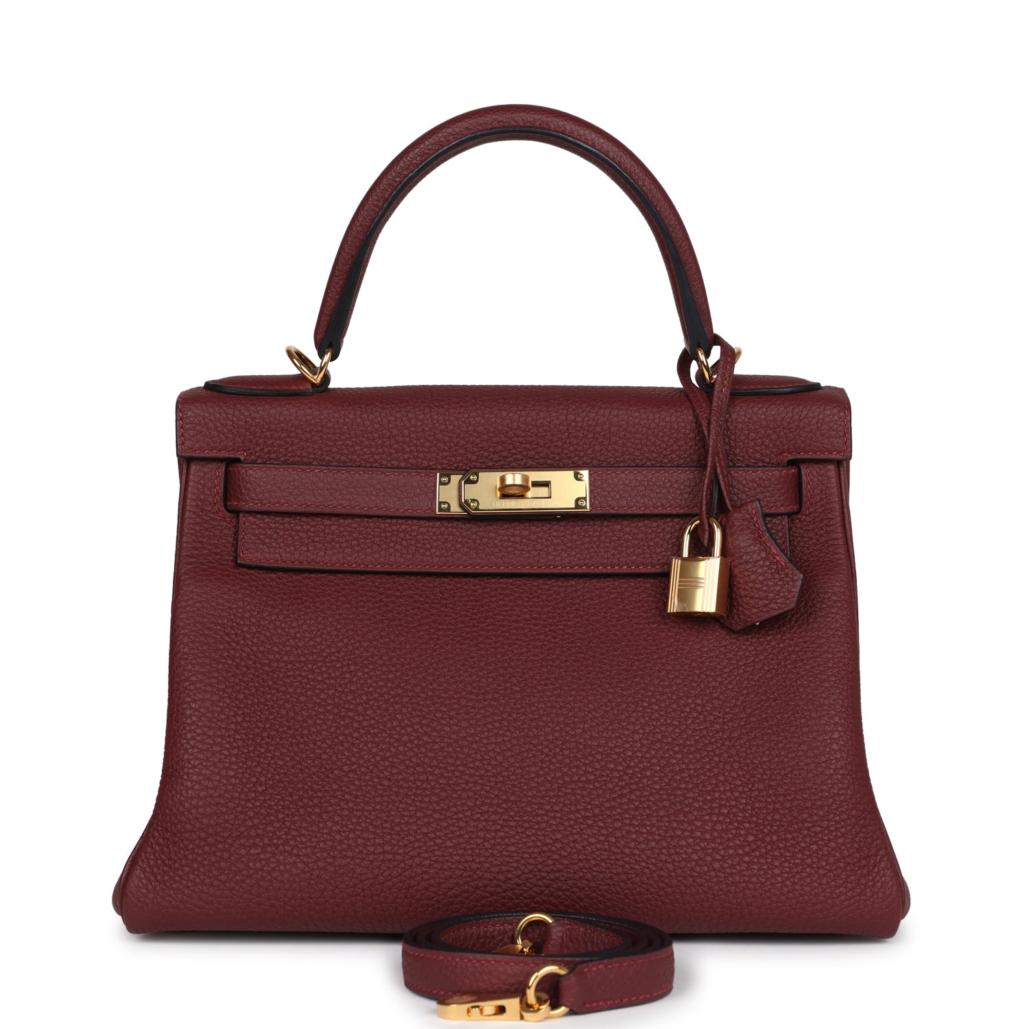 Kelly Retourne 28 Rouge H Togo Gold Hardware Bag