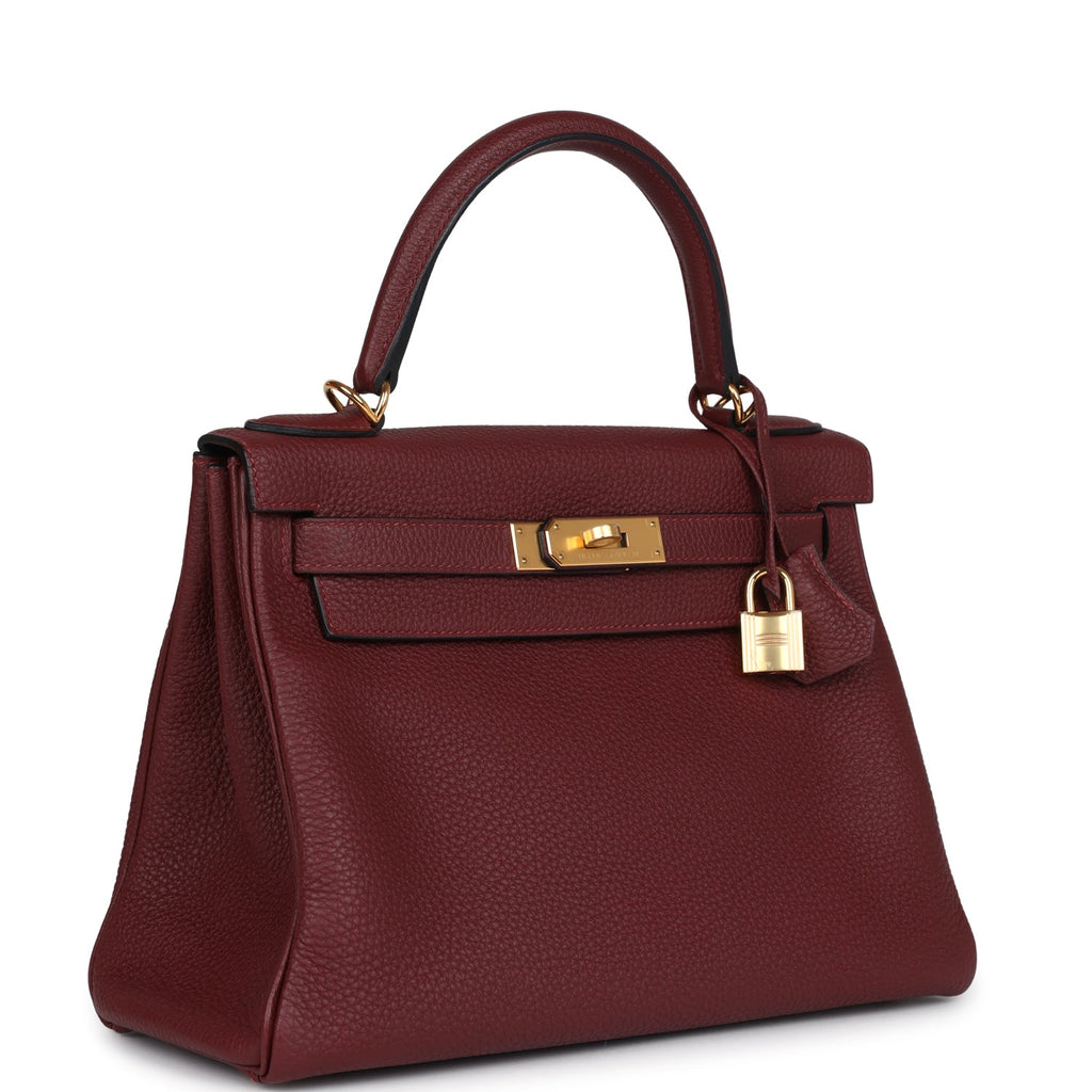 Kelly Retourne 28 Rouge H Togo Gold Hardware Bag