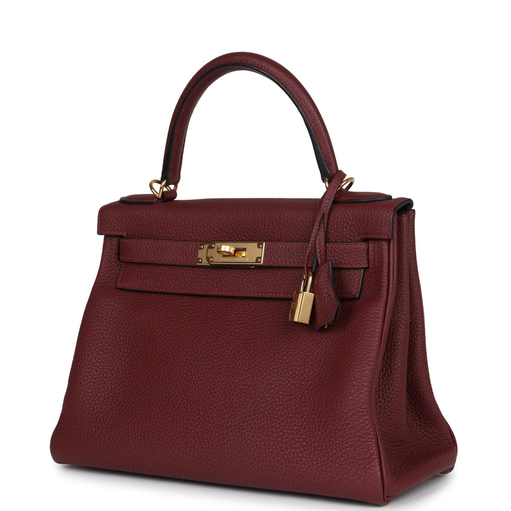 Kelly Retourne 28 Rouge H Togo Gold Hardware Bag