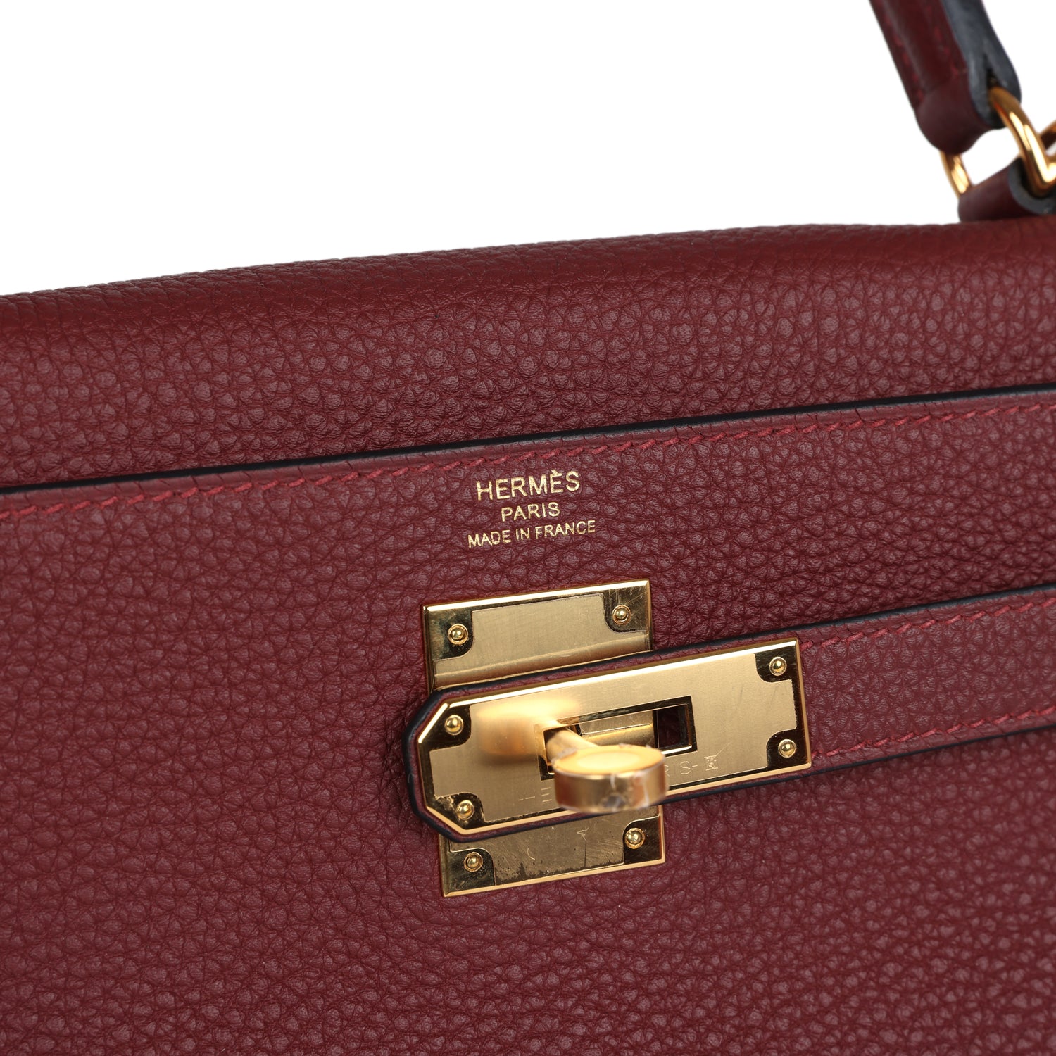 Kelly Retourne 28 Rouge H Togo Gold Hardware Bag