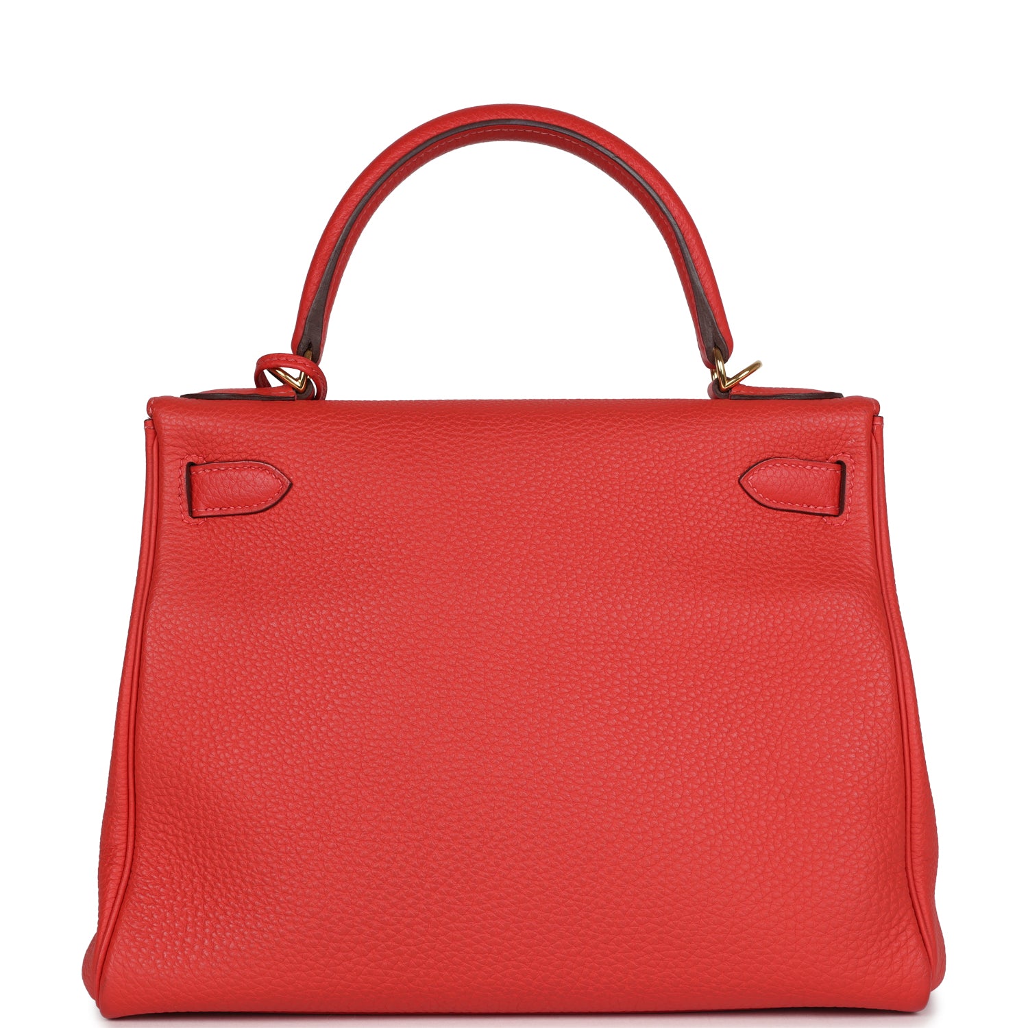 Kelly Retourne 28 Rouge Pivoine Togo Gold Hardware Bag