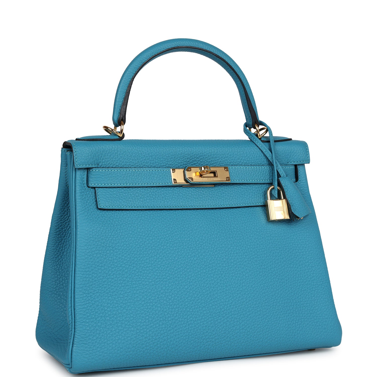 Kelly Retourne 28 Turquoise Togo Gold Hardware Bag
