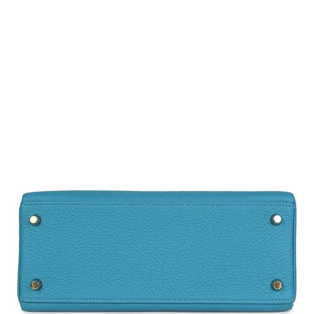 Kelly Retourne 28 Turquoise Togo Gold Hardware Bag