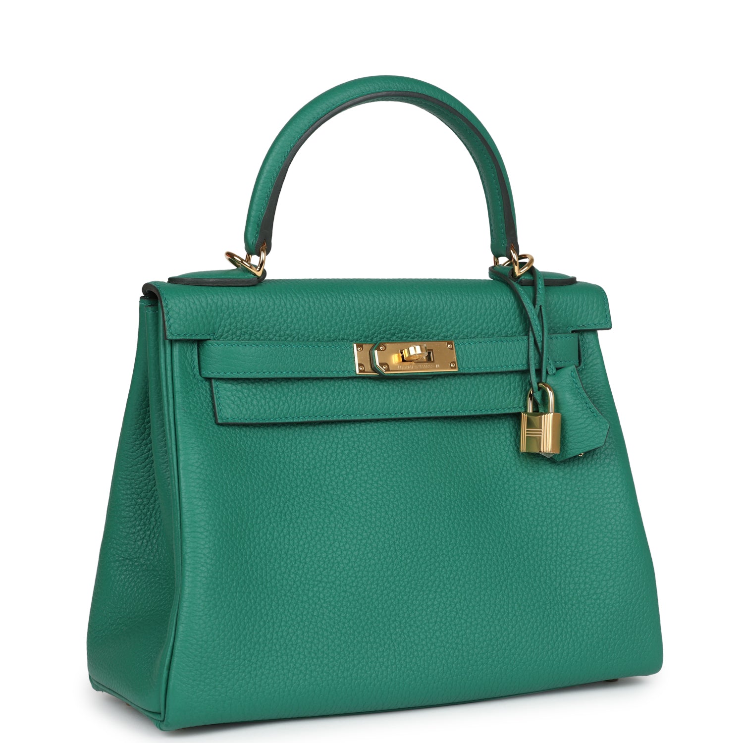 Kelly Retourne 28 Vert Vertigo Clemence Gold Hardware Bag