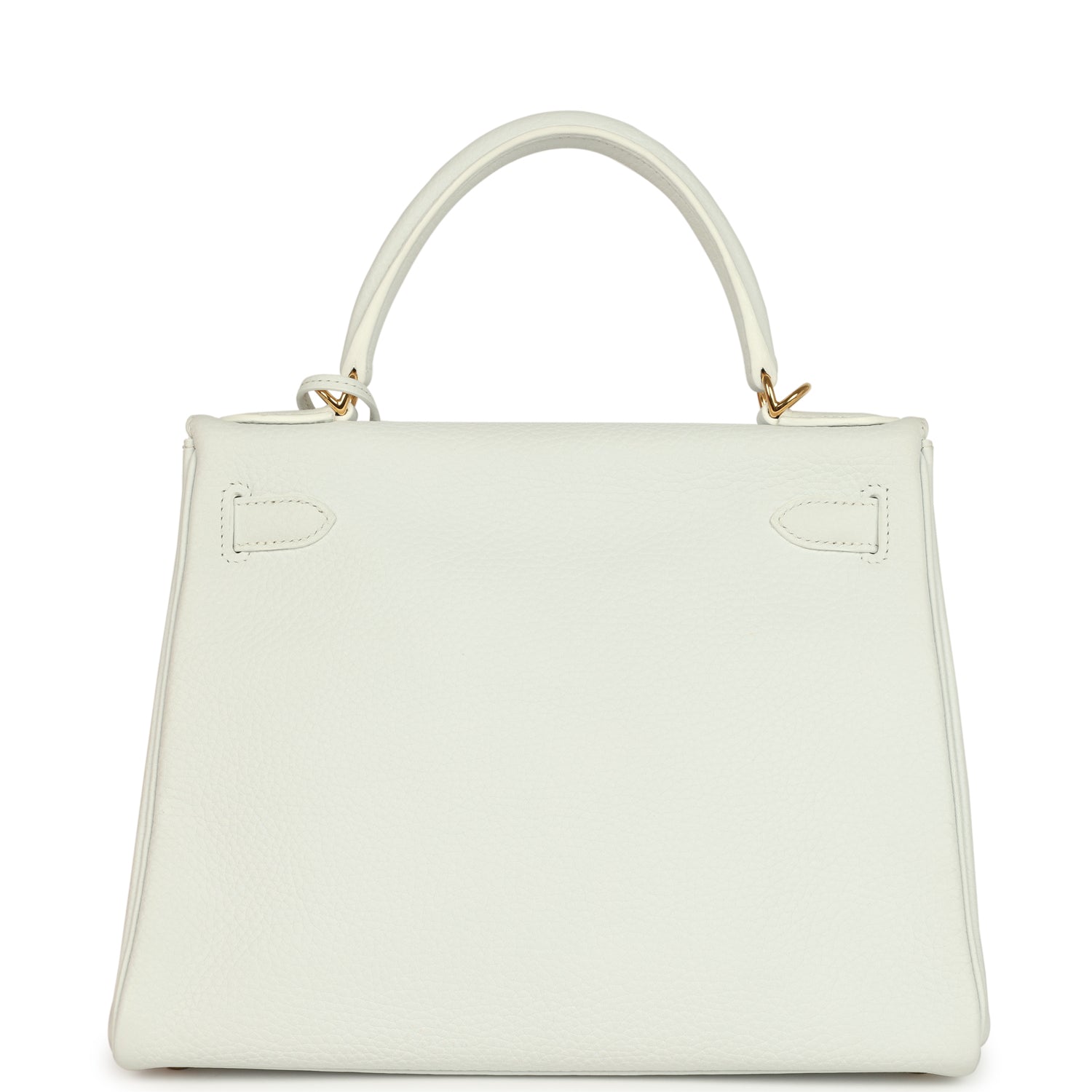 Kelly Retourne 28 White Clemence Gold Hardware Bag