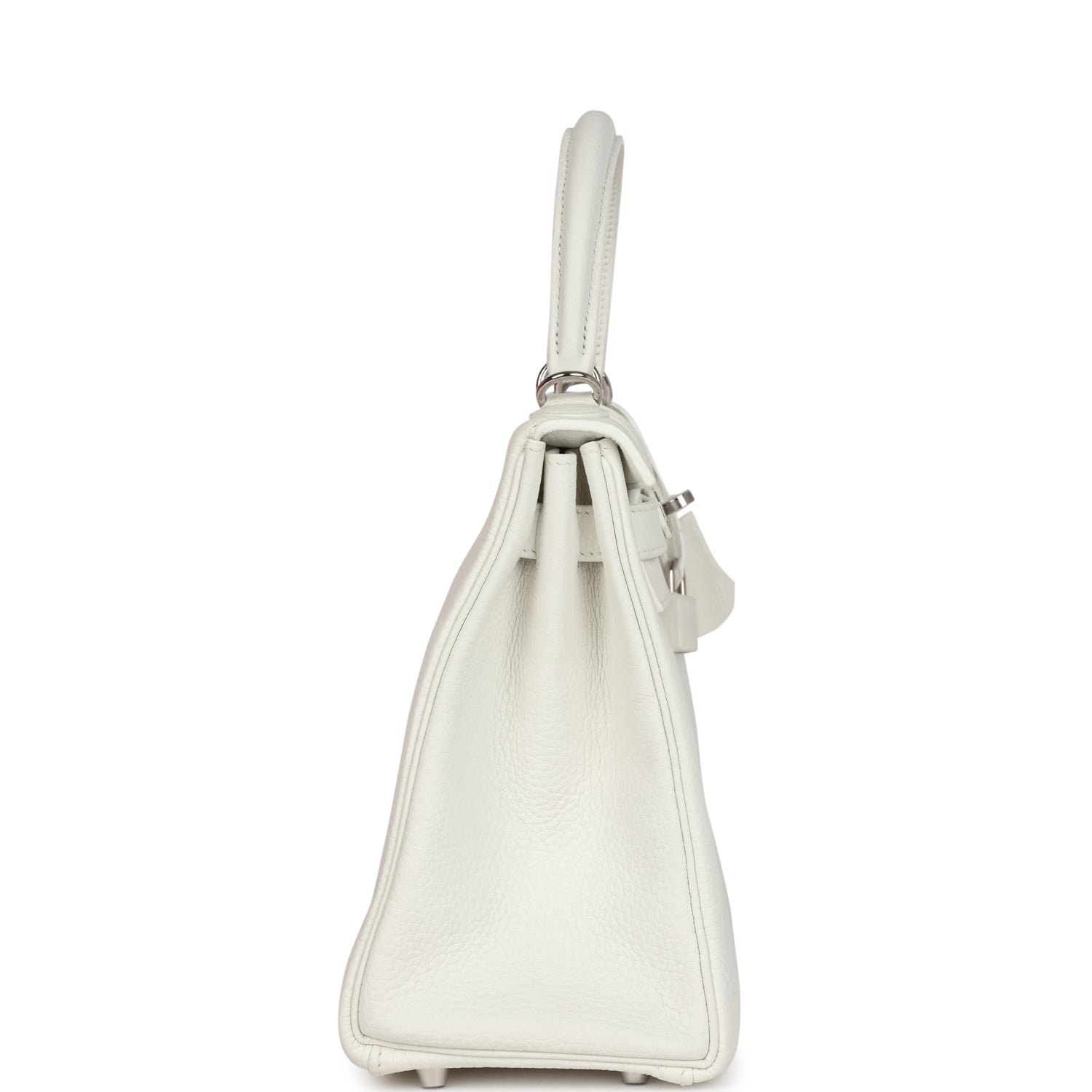 Kelly Retourne 28 White Clemence Palladium Hardware Bag