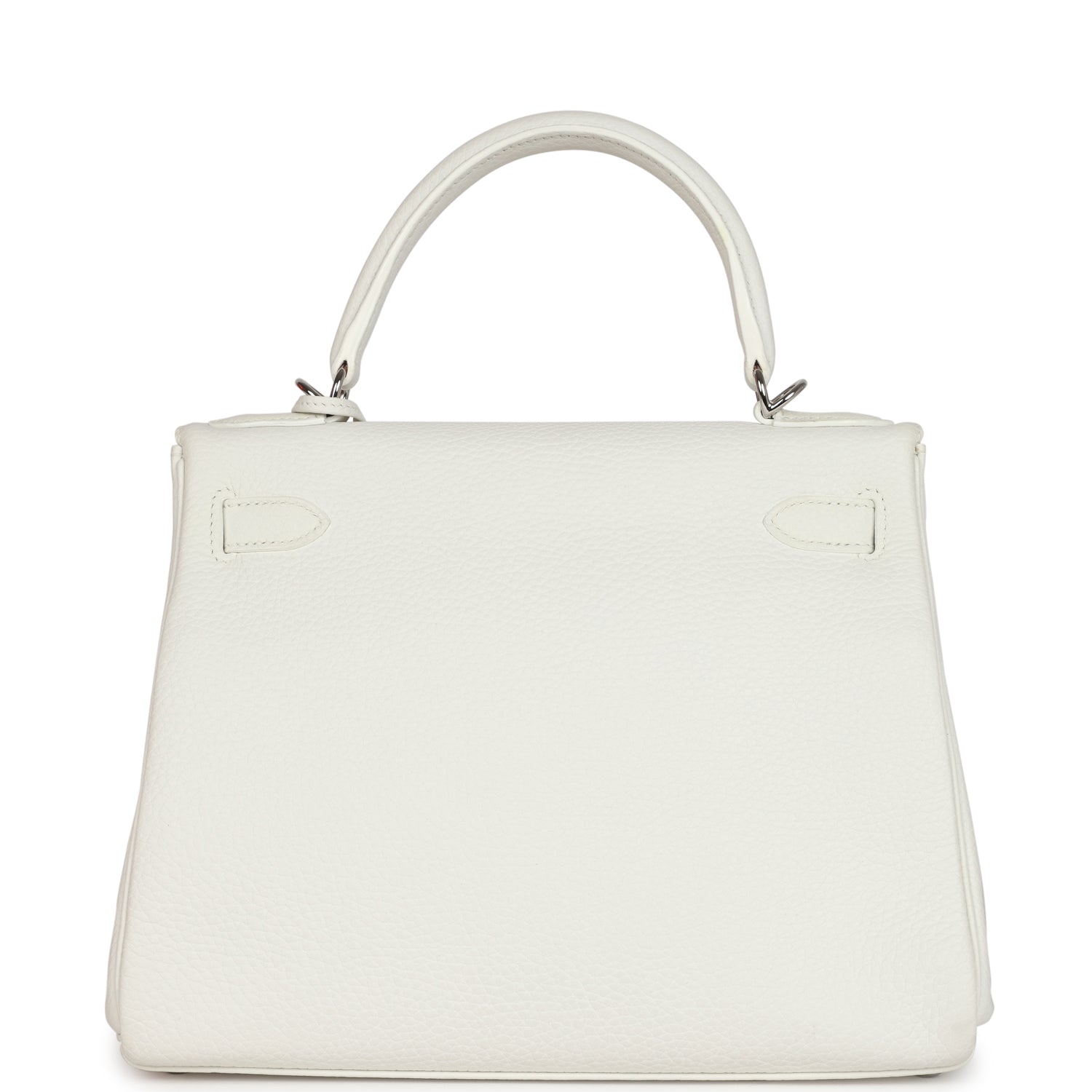 Kelly Retourne 28 White Clemence Palladium Hardware Bag