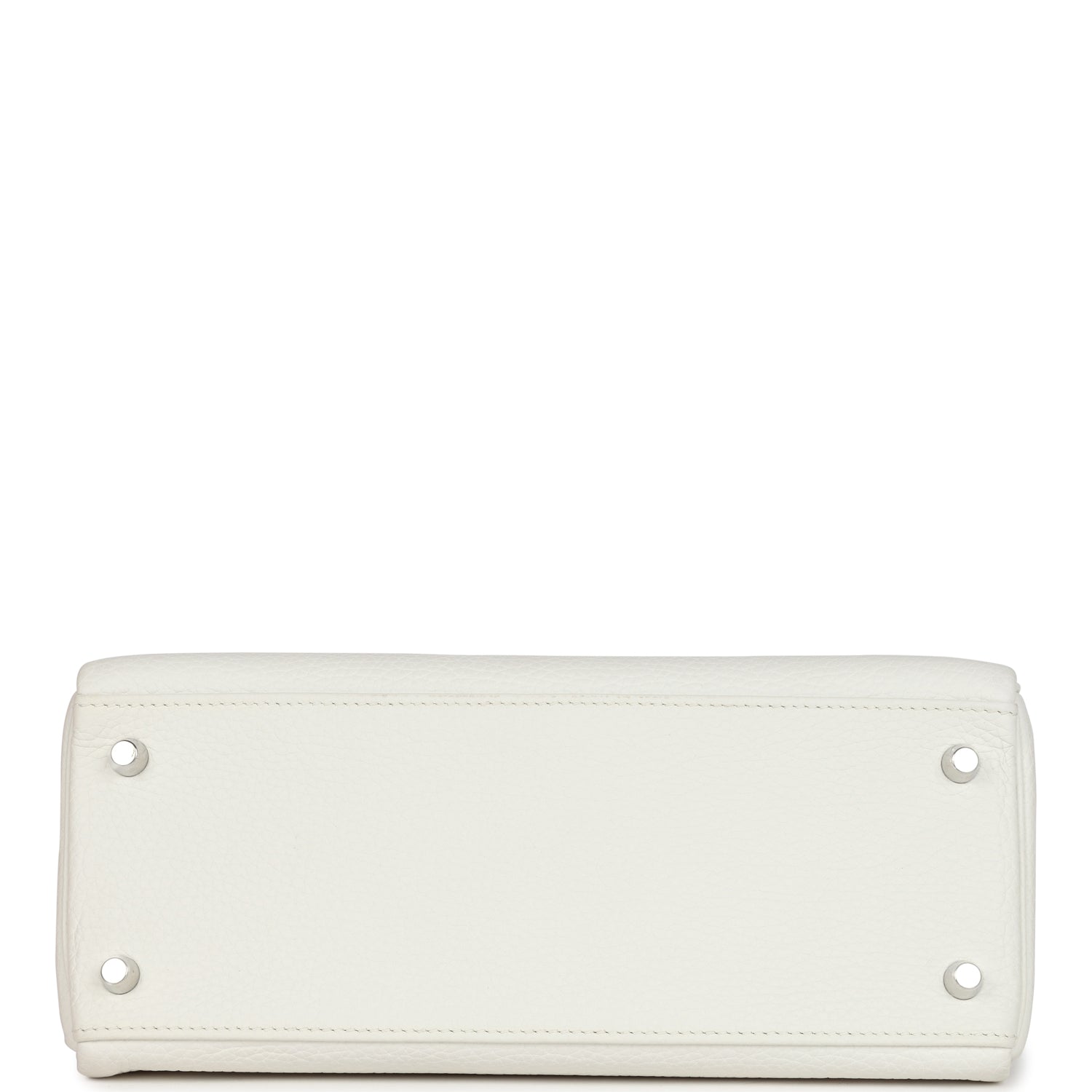 Kelly Retourne 28 White Clemence Palladium Hardware Bag