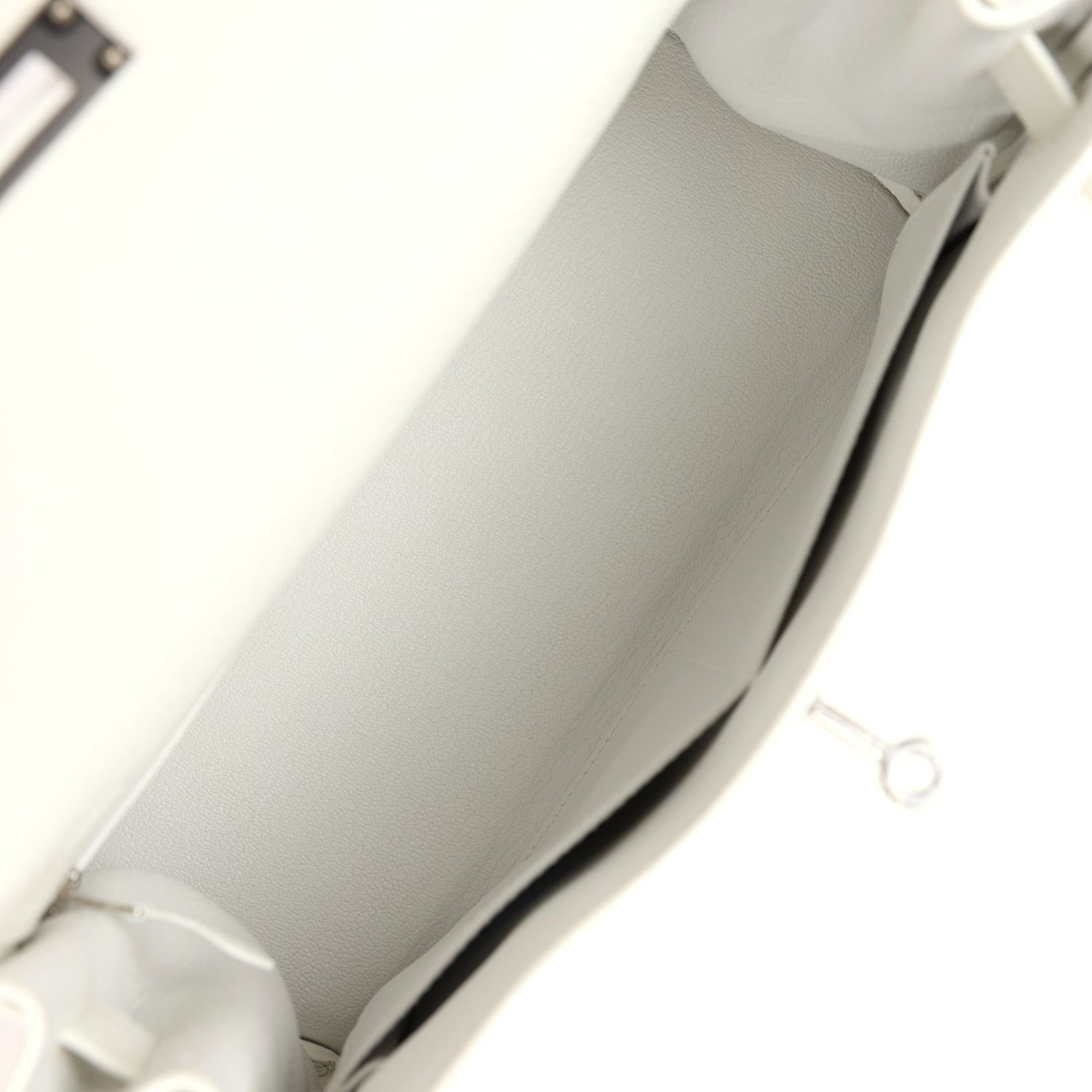 Kelly Retourne 28 White Clemence Palladium Hardware Bag