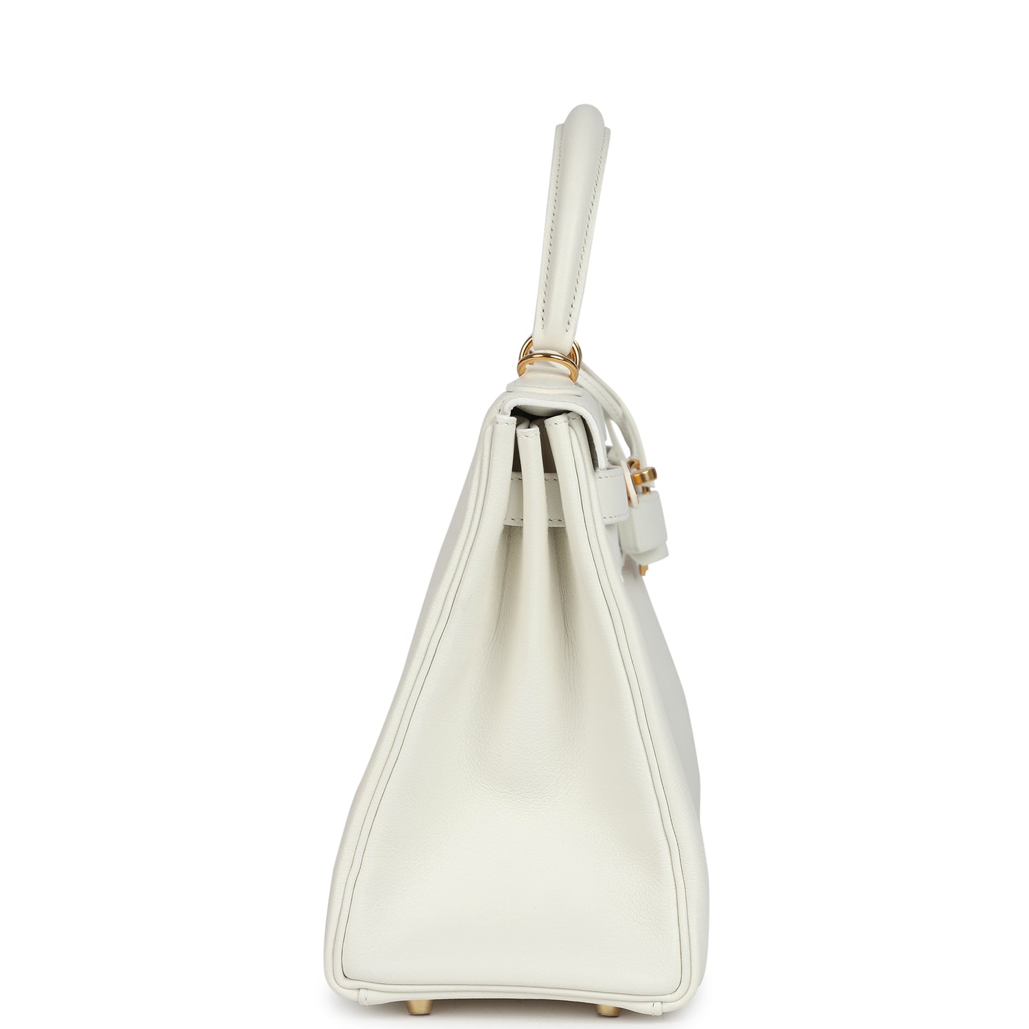 Kelly Retourne 28 White Evercolor Gold Hardware Bag