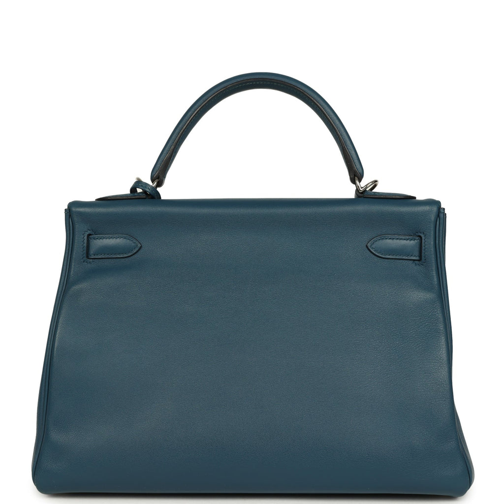 Kelly Retourne 32 Bleu De Malte Swift Palladium Hardware Bag