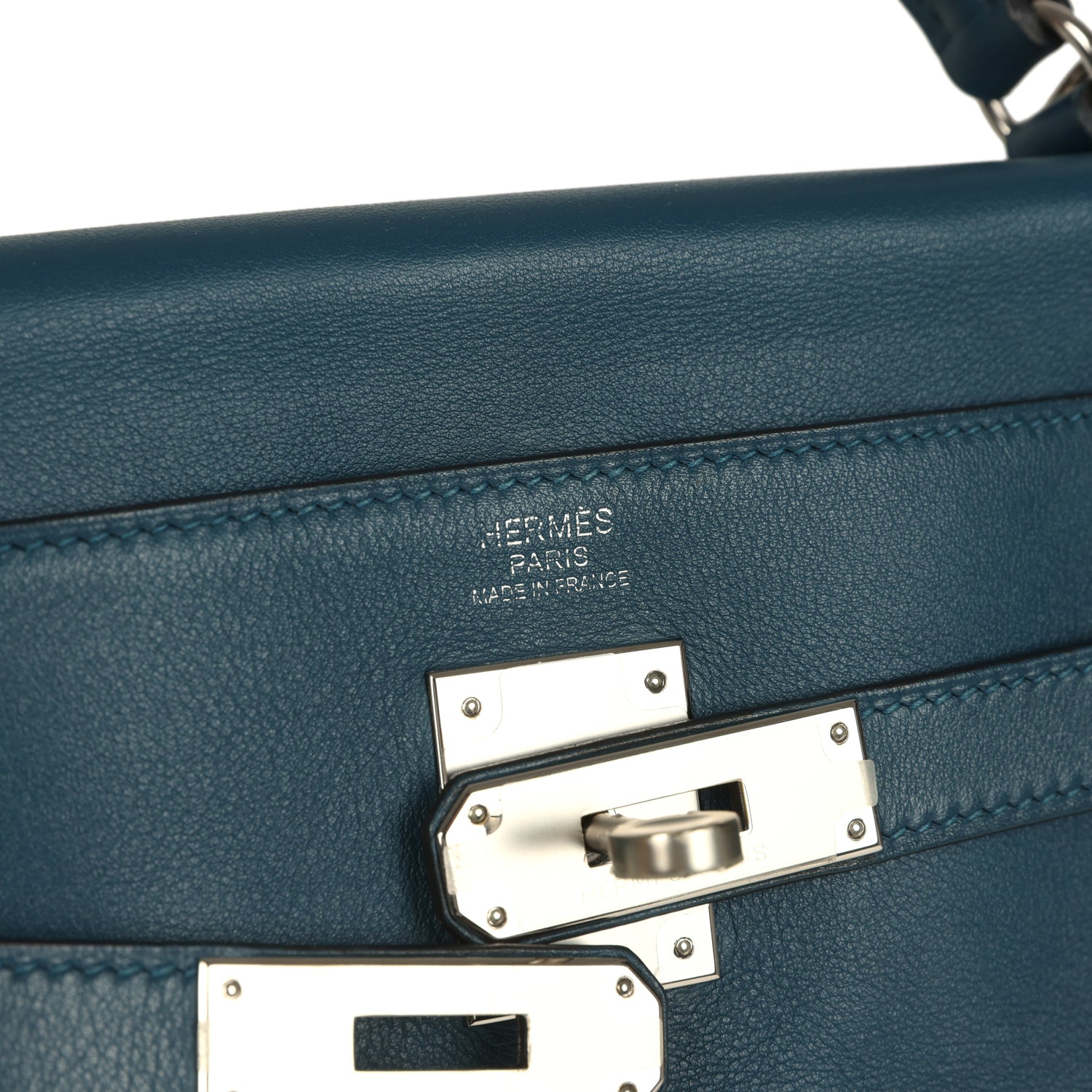 Kelly Retourne 32 Bleu De Malte Swift Palladium Hardware Bag
