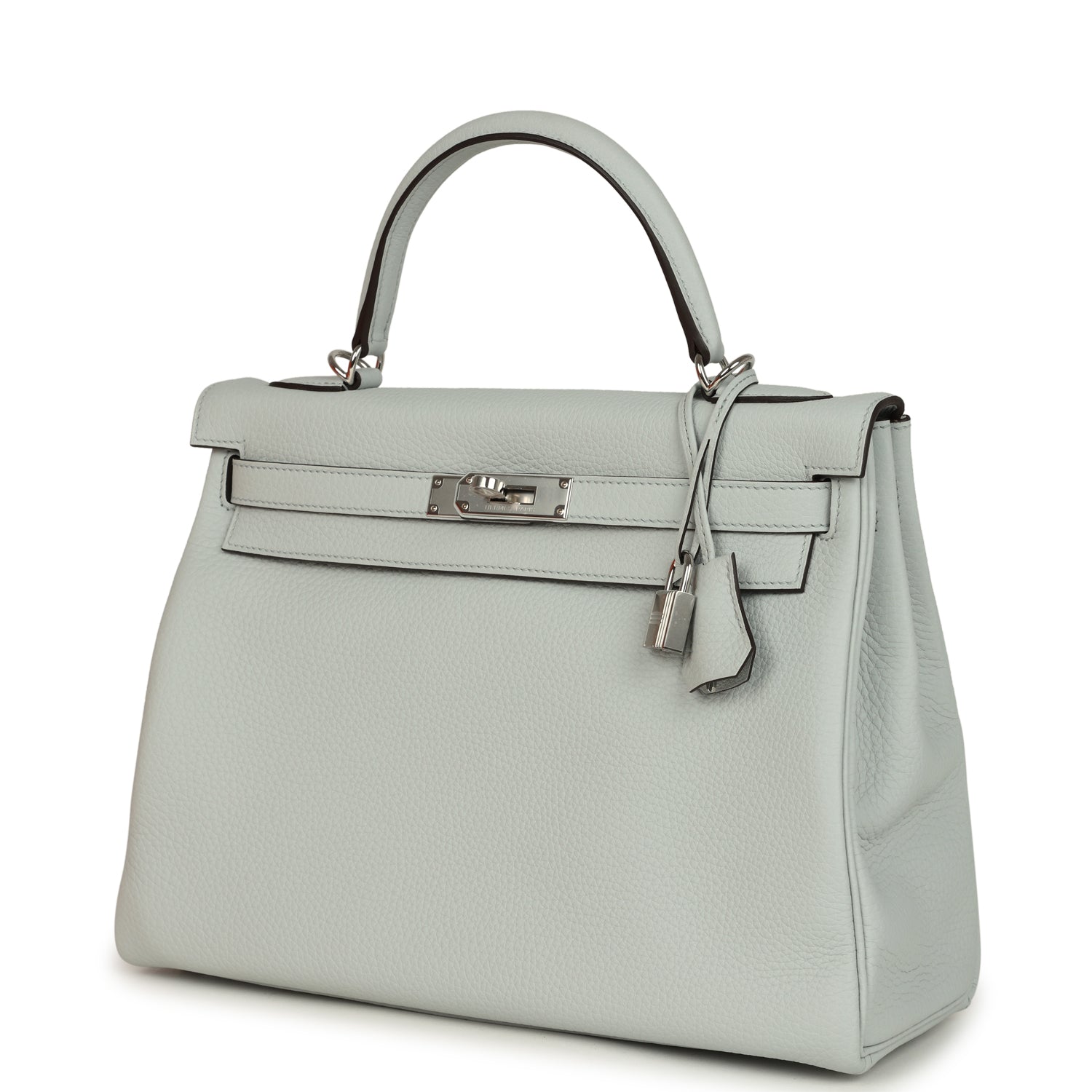 Kelly Retourne 32 Bleu Pale Clemence Palladium Hardware Bag