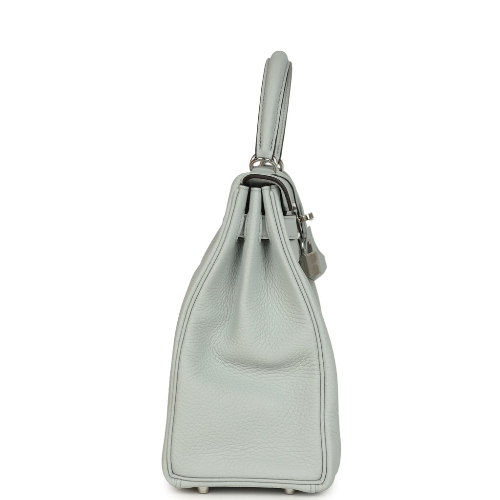 Kelly Retourne 32 Bleu Pale Clemence Palladium Hardware Bag