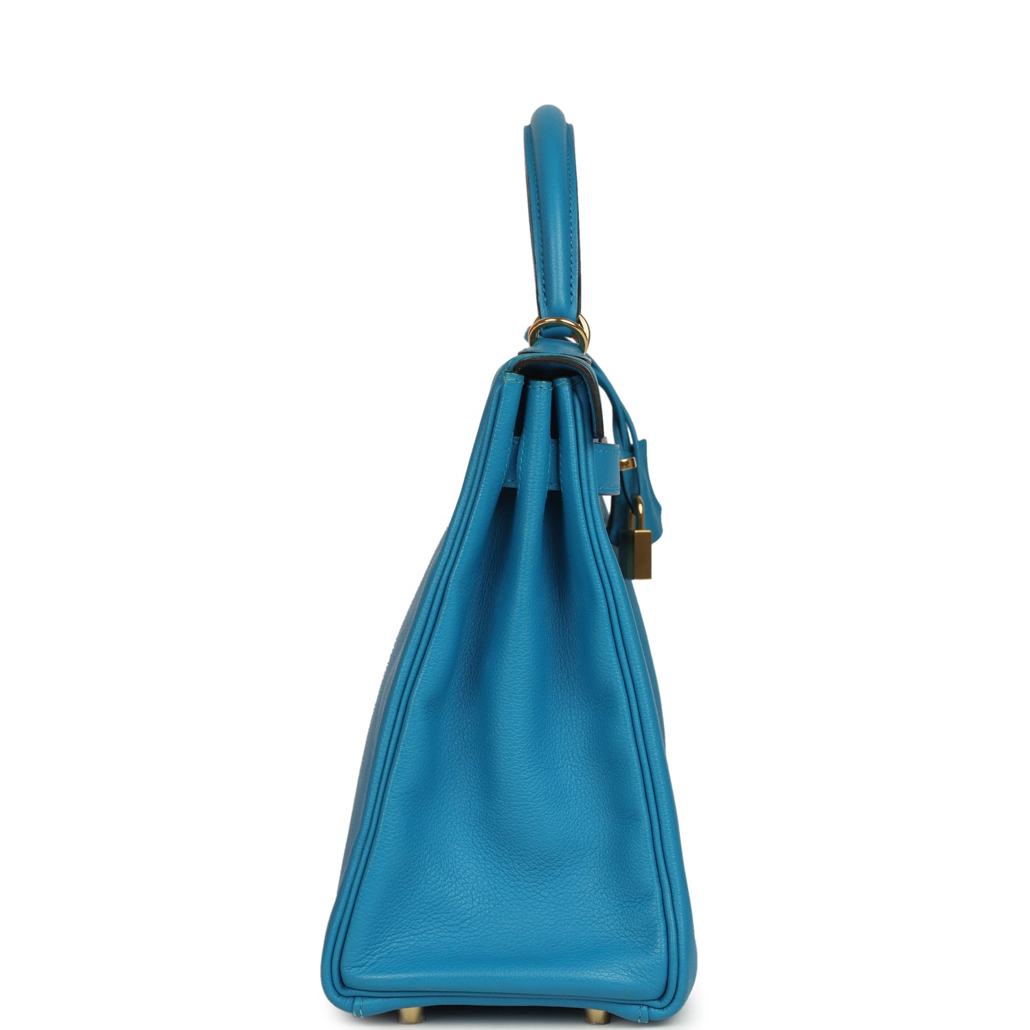 Kelly Retourne 32 Bleu Zanzibar Evercolor Gold Hardware Bag