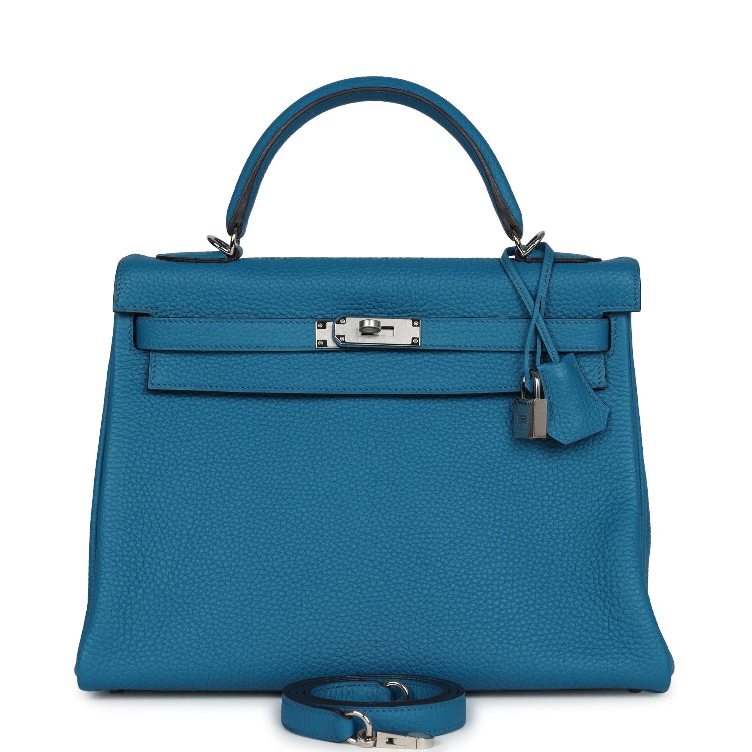 Kelly Retourne 32 Cobalt Clemence Palladium Hardware Bag