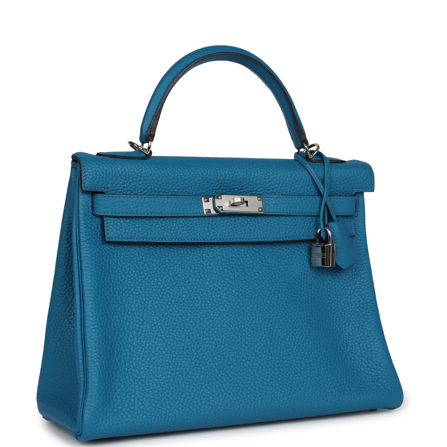 Kelly Retourne 32 Cobalt Clemence Palladium Hardware Bag