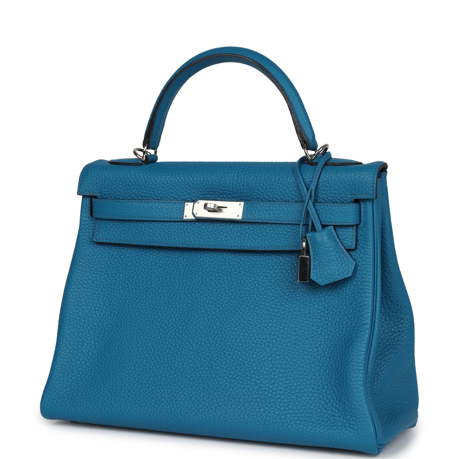 Kelly Retourne 32 Cobalt Clemence Palladium Hardware Bag