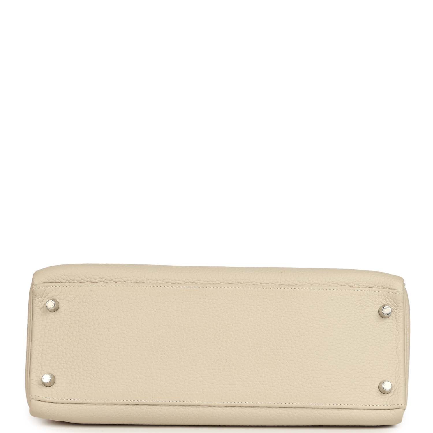 Kelly Retourne 32 Craie Togo Palladium Hardware Bag