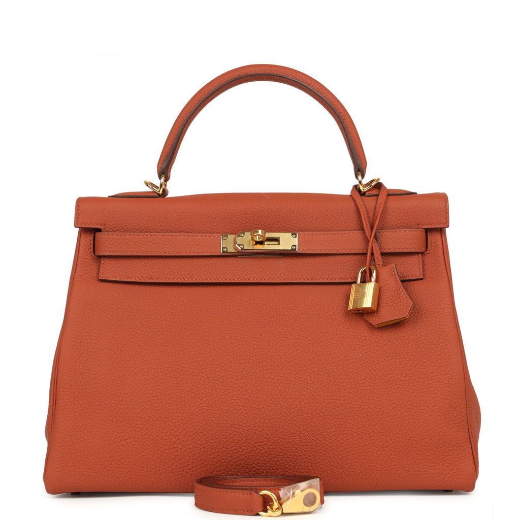 Kelly Retourne 32 Cuivre Verso Togo Gold Hardware Bag