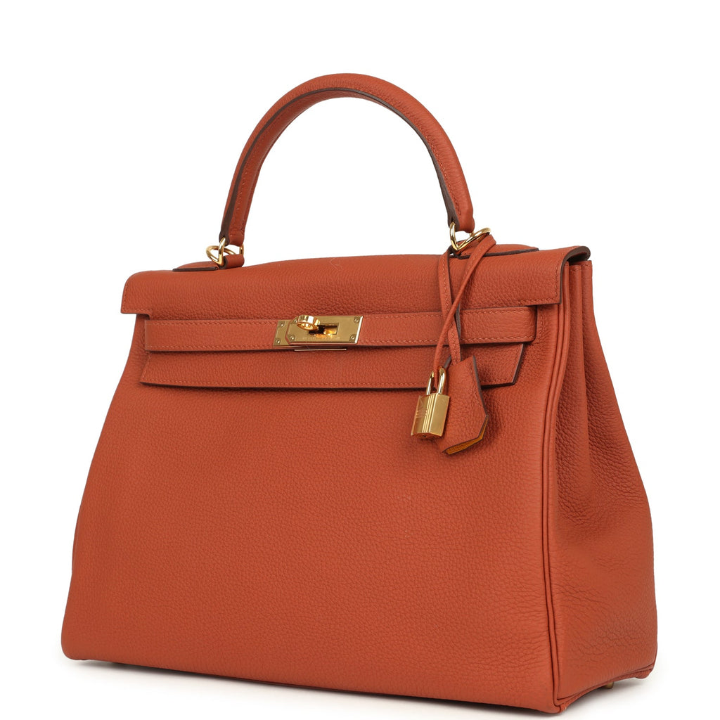 Kelly Retourne 32 Cuivre Verso Togo Gold Hardware Bag