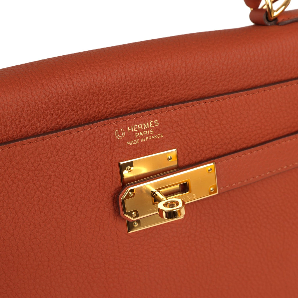 Kelly Retourne 32 Cuivre Verso Togo Gold Hardware Bag