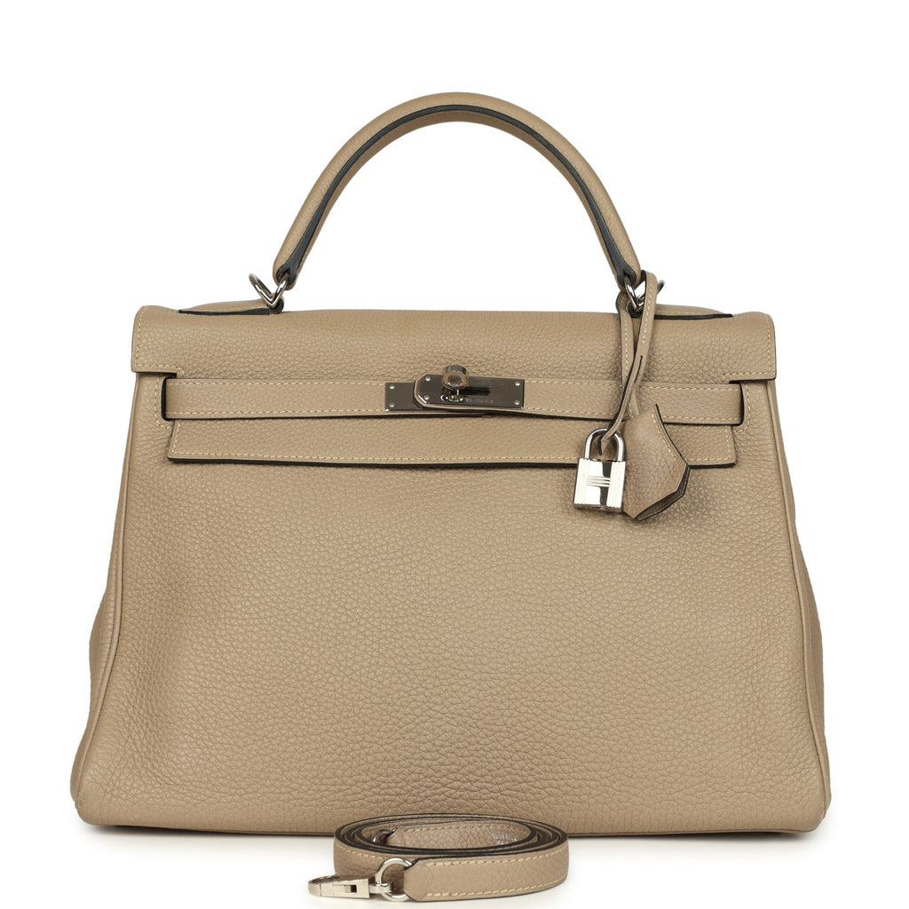 Kelly Retourne 32 Gris Tourterelle Togo Palladium Hardware Bag