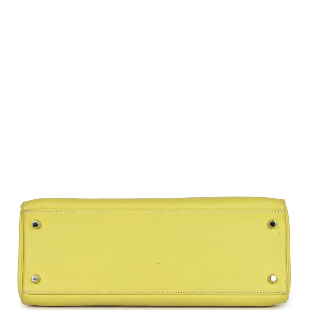 Kelly Retourne 32 Lime Candy Epsom Palladium Hardware Bag