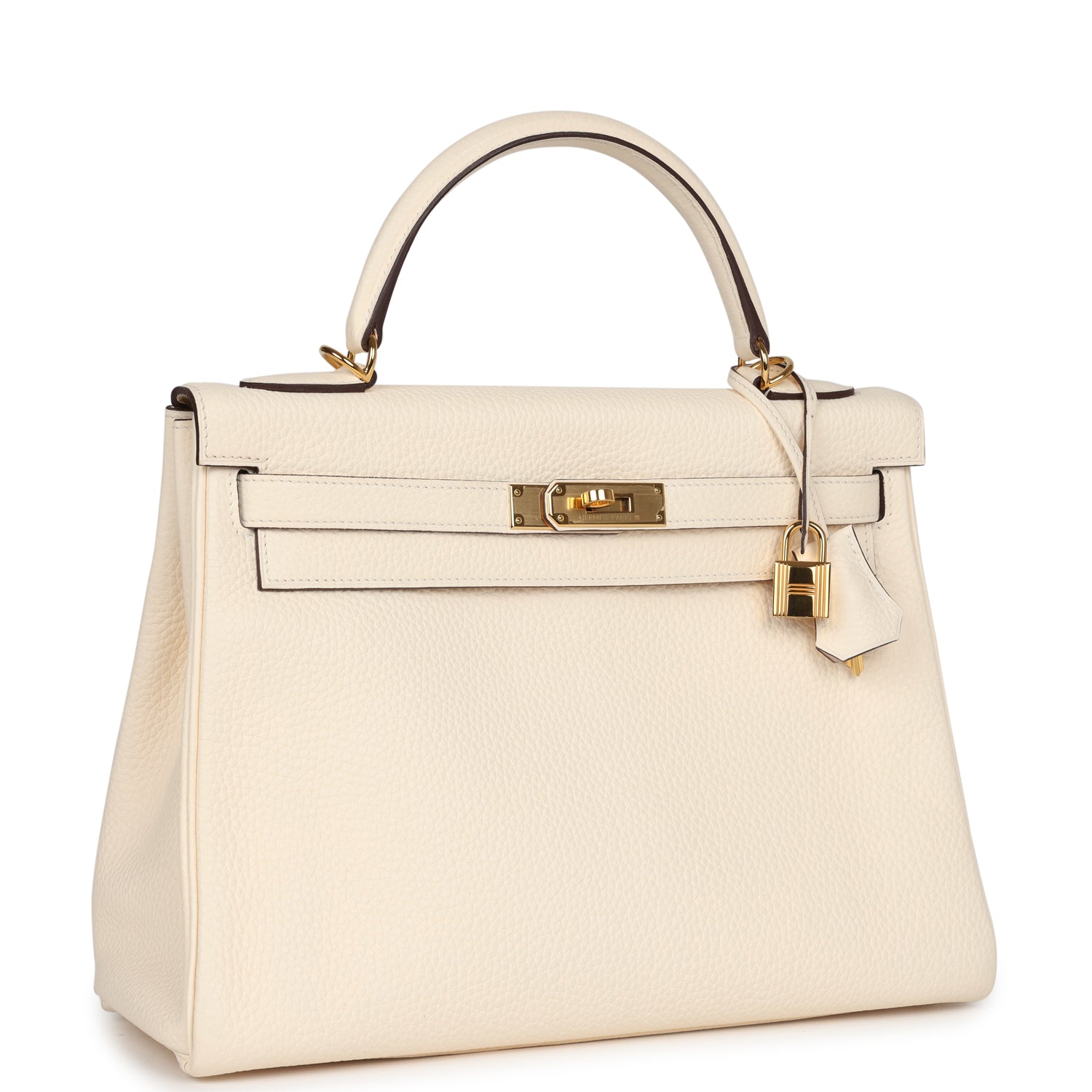 Kelly Retourne 32 Nata Clemence Gold Hardware Bag